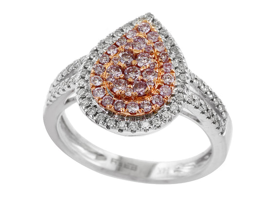 Effy Pink and White Diamond and 14K White and Rose Gold Ring