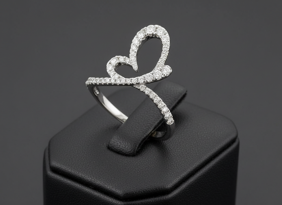 Effy Diamond and 14K White Gold Butterfly Ring
