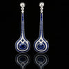 Sapphire and Diamond 18K White Gold Drop Earrings