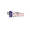 Fine Ceylon Sapphire and Diamond Platinum 3-Stone Ring