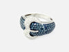 Effy Blue and White Diamond 14K White Gold Belt Ring