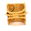 Fibula Diamond and Cermamic 18K Yellow Gold Ring
