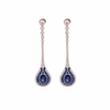 Sapphire and Diamond18K White Gold Dangle Earrings