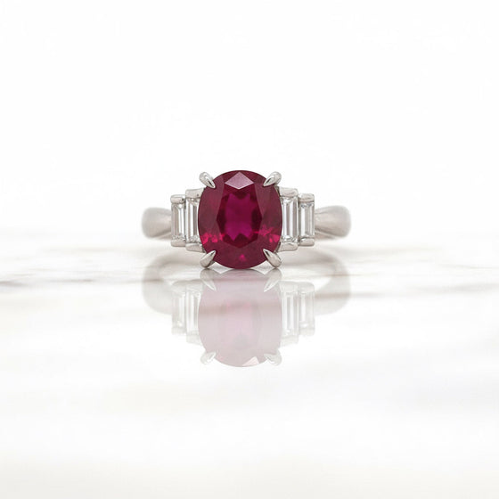 Ruby and Diamond Platinum Ring
