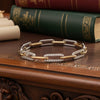 Pave Diamond Link-Paper Clip Bracelet