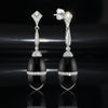 Onyx and Diamond 14K White Gold Earrings