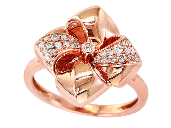 Effy Diamond and 14K Rose Gold Bow Ring
