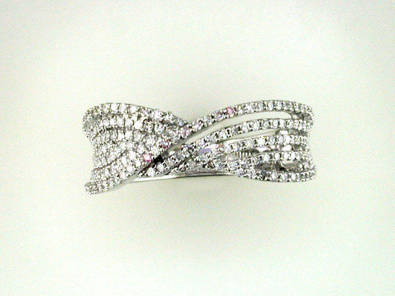 Effy Diamond and 14K White Gold Interlock Ring