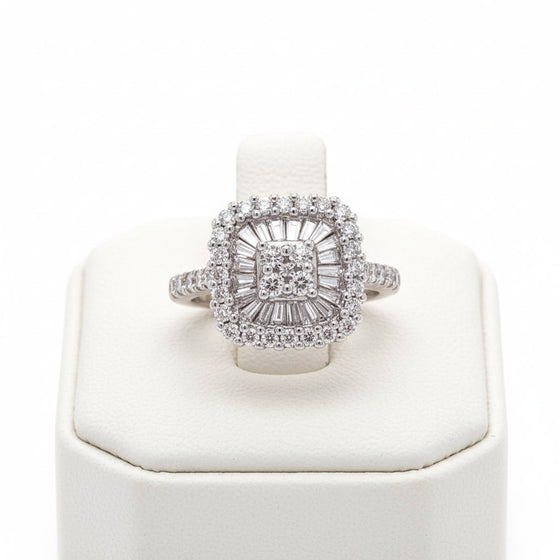 Diamond 14K White Gold Cluster Ring