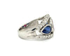 Blue Sapphire Ruby Platinum Diamond Ring