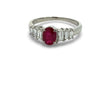 Fine Ruby and Diamond Platinum Ring