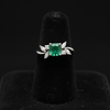 Designer Sena Emerald and Diamond Platinum Ring