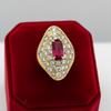 Natural 1.37ct Ruby and Diamond 18k Yellow Gold Ring