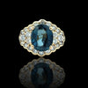 Oval Sapphire, Diamond and 18K Yellow Gold Ring