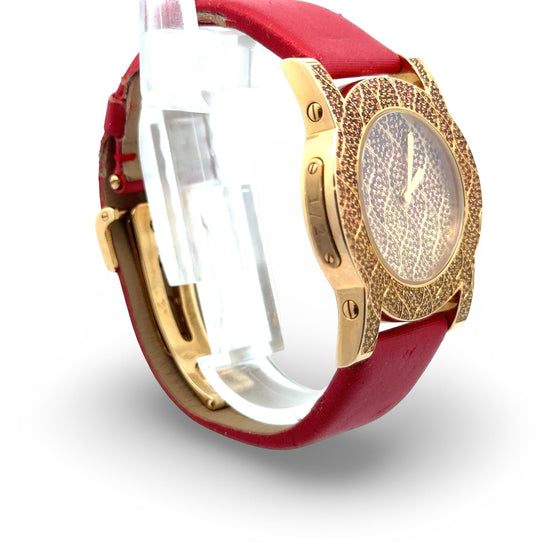 Limited Edition Rare #1 of 2 Carl F. Bucherer Pathos Diva Pink Sapphire & Diamond 18K Yellow Gold Watch MSRP $63,000