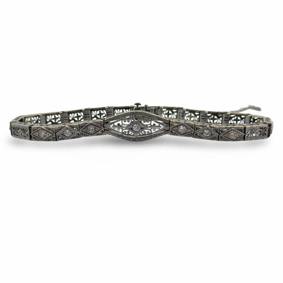 Art Deco Diamond and 14K White Gold Bracelet