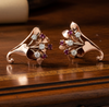 1940's Retro Diamond and Ruby 14k Rose & White Gold Earring
