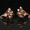 1940's Retro Diamond and Ruby 14k Rose & White Gold Earring