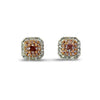 Modern Natural Fancy Pink and White Diamond 18K White Gold Earrings