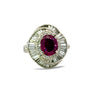 1970's Modern Ruby and Diamond Platinum Ring