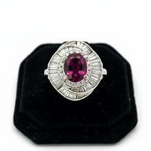  1970's Modern Ruby and Diamond Platinum Ring