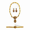 Victorian 1880's Emerald, Opal Suite in Original Box - Necklace, Pendant, Bracelet and Earrings 14Kt Yellow Gold