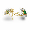 NYC Designer Oscar Heyman Gem Emerald and Diamond Platinum and 18Kt Yellow Gold Earrings