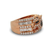 Black and White Diamond 14K Rose Gold Panther Ring