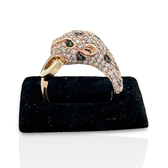 Effy Diamond, Emerald and 14K Rose Gold Panther Ring