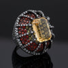 Citrine, Orange Sapphire, Diamond Designer Ring