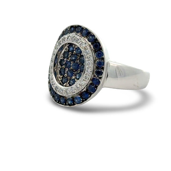 Sapphire and Diamond Platinum Ring