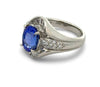 Tanzanite and Diamond Platinum Ring