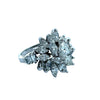 1970's Diamond and Platinum Cluster Ring