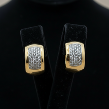  Diamond and 14K White and Yellow Gold Earrings