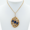 12.17 ct Ceylon Sapphire, Diamond and 12K Yellow Gold Necklace