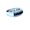 Sapphire, Diamond 18K White Gold Ring
