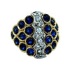 Sapphire, Diamond and 18K White and Yellow Gold Ring