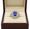 Tanzanite and Diamond Platinum Ring