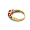 Italian Natural Coral and Diamond 18kt Yellow Gold Ring