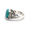 Black Opal and Diamond Platinum Ring