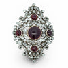 Victorian 1880's Diamond and Garnet 14k White Gold and Silver Pendant/Brooch