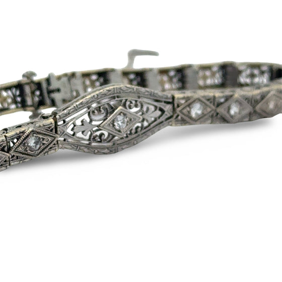 Art Deco Diamond and 14K White Gold Bracelet