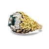 1970's Designer Sapphire and Diamond 18k Yellow and White Gold Ring