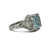 1970's Modern Aquamarine and Diamond Platinum Ring