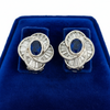 Modern 1970's No Heat Fine Sapphire and Diamond Platinum Earrings