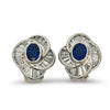 Modern 1970's No Heat Fine Sapphire and Diamond Platinum Earrings