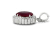 13.71ct Oval Pink Tourmaline Diamond and Platinum Pendant