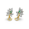 NYC Designer Oscar Heyman Gem Emerald and Diamond Platinum and 18Kt Yellow Gold Earrings