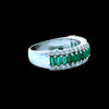 Emerald, Diamond, 18K White Gold Ring