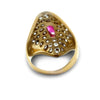 Natural 1.37ct Ruby and Diamond 18k Yellow Gold Ring
